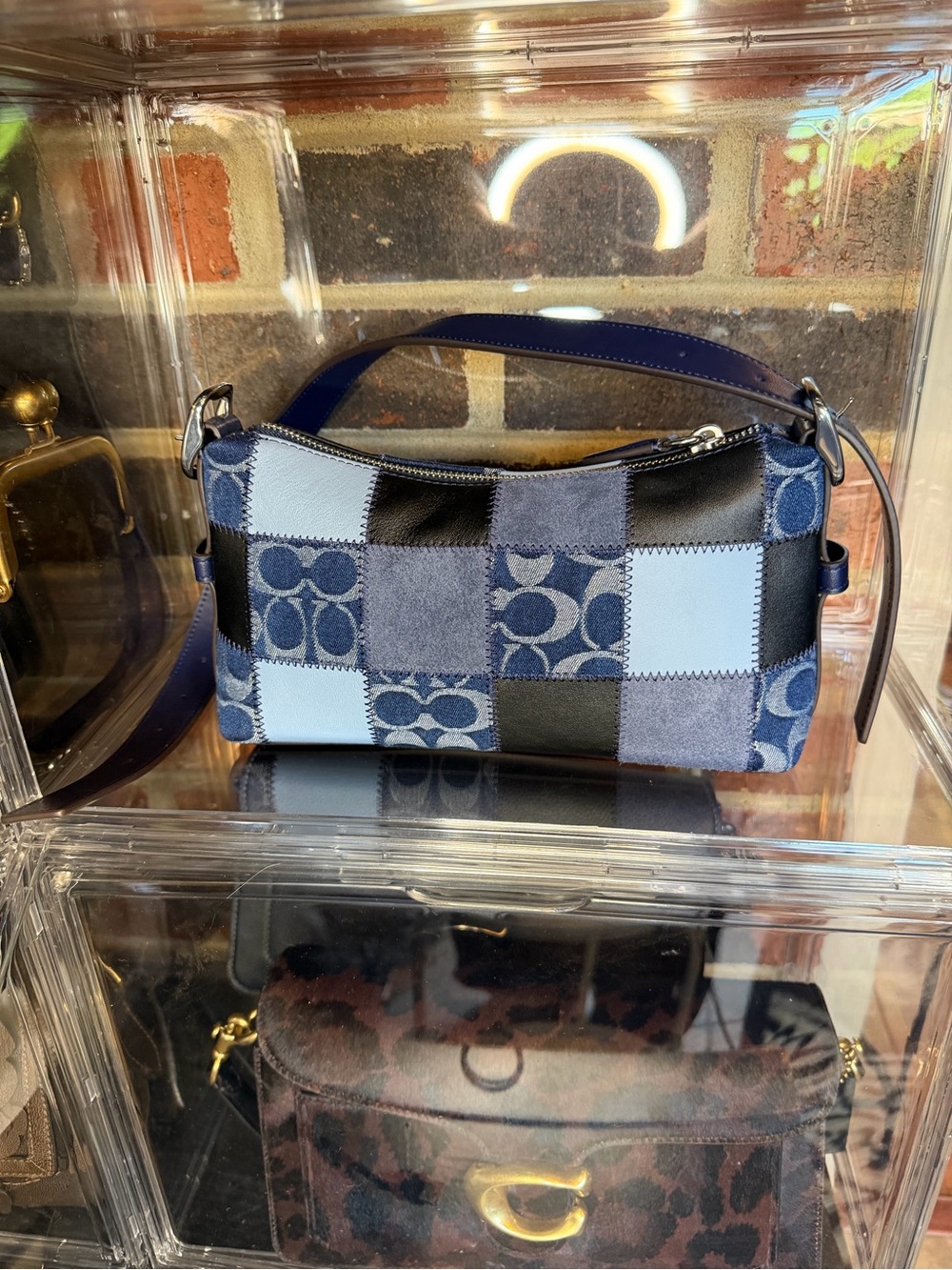 Coachtopia Alter Ego Patchwork Signature Small Shoulder Bag in Blue
